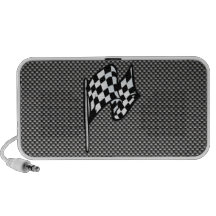 Drapeau Checkered de sembler de fibre de carbone Haut-parleurs Ordinateur Portable