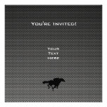 Drapeau Checkered de sembler de fibre de carbone Invitations Personnalisables