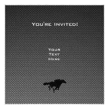 Drapeau Checkered de sembler de fibre de carbone Invitations Personnalisables