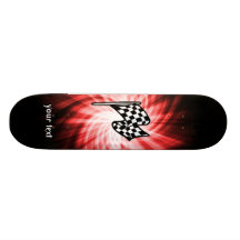 Drapeau Checkered ; rouge Skateboards Personnalisés