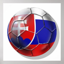 Drapeau de ballon de football de la Slovaquie des  Posters