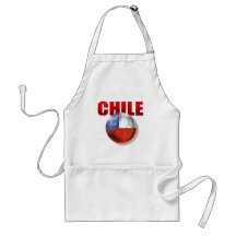 Drapeau de ballon de football de logo du Chili de  Tablier