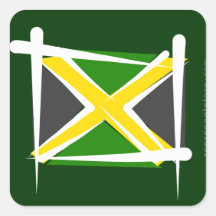 Drapeau de brosse de la Jamaïque Autocollants