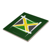 Drapeau de brosse de la Jamaïque Carreau En Céramique