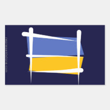 Drapeau de brosse de l'Ukraine Autocollants