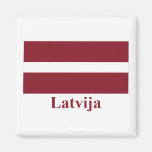 Drapeau de la Lettonie avec le nom dans le Latvian Aimants Pour Réfrigérateur