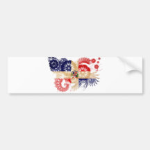 Drapeau de la République Dominicaine Autocollant Pour Voiture