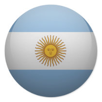 Drapeau de l'Argentine Adhésif Rond