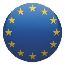 Drapeau de l'Europe Adhésifs Ronds