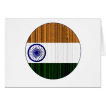 Drapeau de l'Inde Carte De Vœux