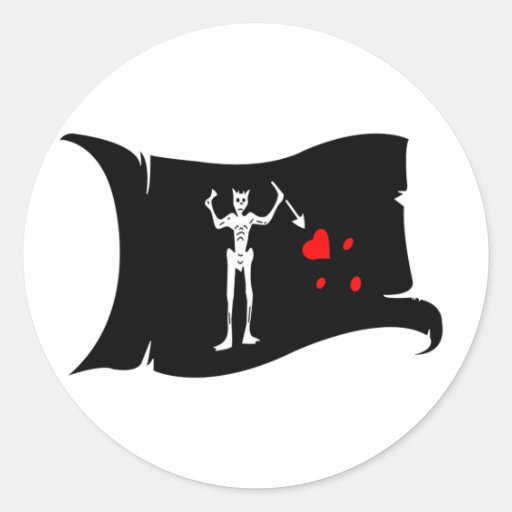 Drapeau de ondulation #1 Blackbeard Autocollants Ronds