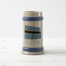 Drapeau de ondulation du Botswana avec le nom Tasses À Café