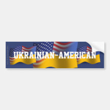 Drapeau de ondulation Ukrainien-Américain Adhésifs Pour Voiture