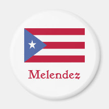 Drapeau de Portoricain de Melendez Aimants Pour Réfrigérateur
