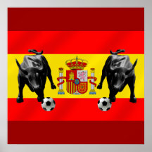 Drapeau de Toro de football de Furia Roja de La d' Affiche