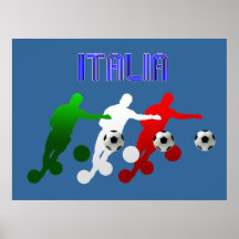 Drapeau des sports de l'Italie Calcio de footballe Poster