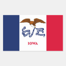 Drapeau d'état de l'Iowa, Etats-Unis Stickers En Rectangle