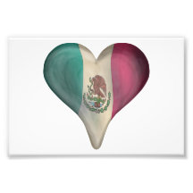 Drapeau du Mexique à un coeur Photographes