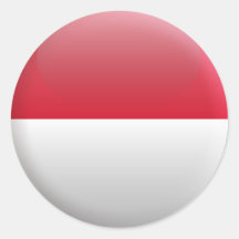 Drapeau du Monaco Adhésif Rond