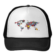 drapeau du monde de carte casquette