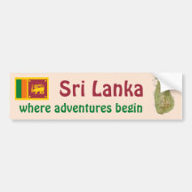 Drapeau du Sri Lanka + Adhésif pour pare-chocs de  Adhésifs Pour Voiture