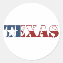 Drapeau du Texas Autocollant Rond
