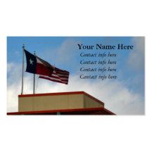 Drapeau du Texas et des Etats-Unis sur la tour Cartes De Visite Professionnelles