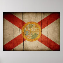 Drapeau en bois rocailleux de la Floride Affiches
