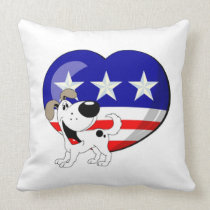 Drapeau en forme de coeur des Etats-Unis oreillers american
