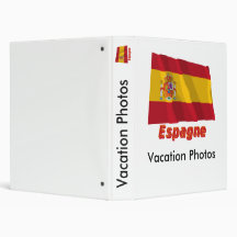 Drapeau Espagne avec le nom en français Vinyl Binder