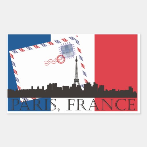 Drapeau et horizon de Paris Autocollants