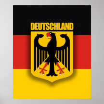 Drapeau et manteau des bras allemands affiche