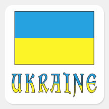 Drapeau et mot de l'Ukraine Adhésif
