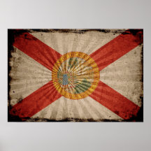Drapeau grunge frais de la Floride Affiche