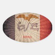 Drapeau grunge frais de l'Iowa Autocollants