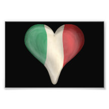 Drapeau italien à un coeur tirages photo