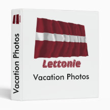 Drapeau Lettonie avec le nom en français Vinyl Binder