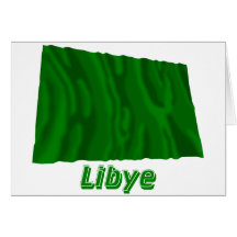 Drapeau Libye avec le nom en français Greeting Cards