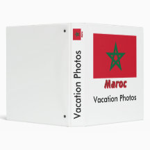 Drapeau Maroc avec le nom en français 3 Ring Binder