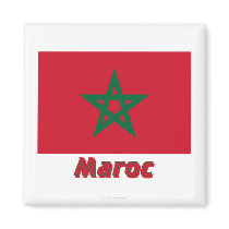 Drapeau Maroc avec le nom en français