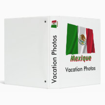 Drapeau Mexique avec le nom en français 3 Ring Binders