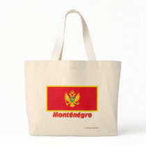 Drapeau Monténégro avec le nom en français Canvas Bag