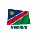 Drapeau Namibie avec le nom en français Postcard