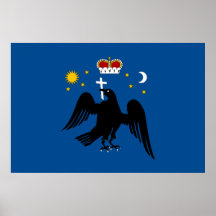 Drapeau naval de Wallachia, Roumanie Posters