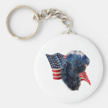 Drapeau noir de Terrier de Russe Porte-clefs