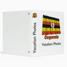 Drapeau Ouganda avec le nom en français Vinyl Binder