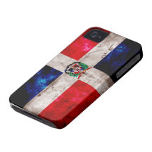 Drapeau patiné de la République Dominicaine Coques iPhone 4 Case-Mate
