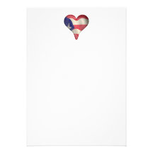 Drapeau portoricain à un coeur faire-part personnalisés