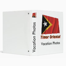 Drapeau Timor oriental avec le nom en français Vinyl Binder