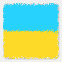 Drapeau ukrainien autocollant carré